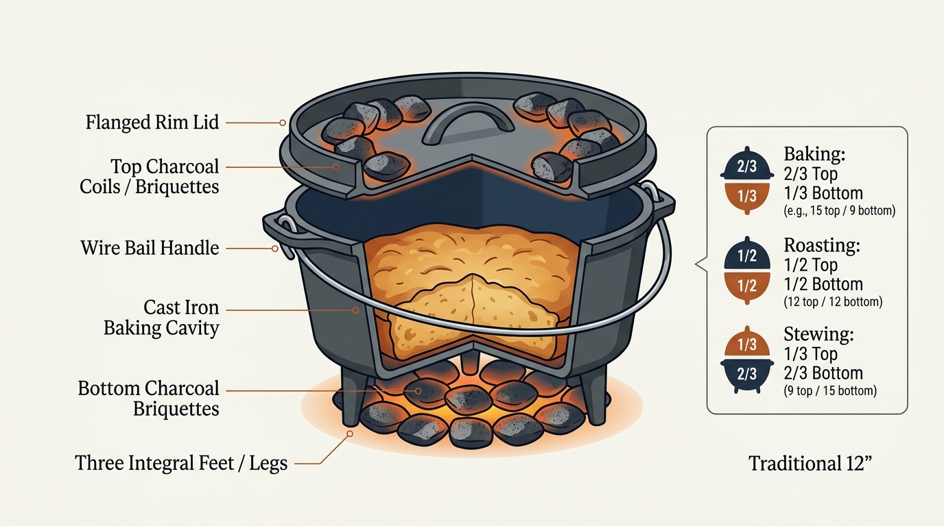 Cast Iron Dutch Oven Anatomy and Heat Distribution