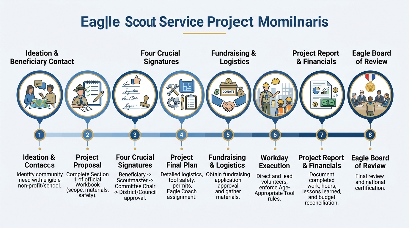 The 8-Phase Eagle Scout Service Project Lifecycle